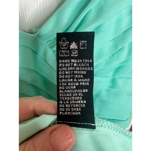 Scarlett Women's Mint Dress Lace Detail Sleeves Pleated Bridesmaid Size 16 - Picture 12 of 15